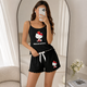 Піжама жіноча Hello Kitty чорна майка та шорти літній домашній комплект для сну M (Vl 418) - зображення 2