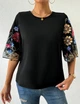 Елегантна блузка PLUS SIZE з декоративною вишитою обробкою рукавів 3XL (DO 5566) - зображення 1