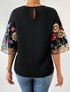 Елегантна блузка PLUS SIZE з декоративною вишитою обробкою рукавів 3XL (DO 5566) - зображення 3