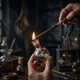 Магическая Бузиновая палочка Альбус Дамблдор 40 см стреляющая огнем, волшебная палочка в стиле Гарри Поттера с огневым эффектом - изображение 4