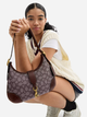 Сумка-багет женская тканевая средняя Coach Hamptons Hobo Bag BG-COA-133 Коричневая (196395773237) - изображение 3