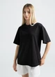 Жіноча футболка з бавовни oversize Giulia T-SHIRT BASIC 4825/010 S Black-black - изображение 2