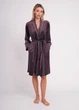 Жіночий велюровий халат на запах середньої довжини Giulia SOFT WINTER 7320/080 S Violet-dark lavender - изображение 1
