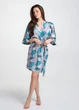 Жіночий халат із штучного шовку Giulia LEAFSONG 7205/050 S Multicolor-dark aqua print - изображение 2