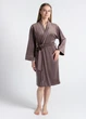 Жіночий велюровий халат на запах середньої довжини Giulia SOFT WINTER 7320/080 L Brown-mokko - изображение 1
