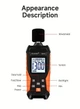 Цифровой шумомер Aicevoos AS-K2, децибелометр 30–130 дБ, с подсветкой дисплея и ветрозащитной губкой, черно-оранжевый - изображение 3
