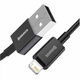 Дата кабель USB 2.0 AM to Lightning 1.0m 2.4A Superior Series Black Baseus (CALYS-A01) - изображение 2