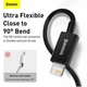 Дата кабель USB 2.0 AM to Lightning 1.0m 2.4A Superior Series Black Baseus (CALYS-A01) - изображение 9