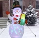 Надувной рождественский снеговик 5 FT со светодиодной RGB подсветкой для двора и дома - изображение 4