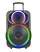 Акустична переносна Bluetooth колонка Kolav F-1230 з двома радіомікрофонами 12" 40Вт FM, USB, AUX, RGB - зображення 1