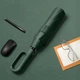 Зонт Lesko H448 Dark Green полный автомат антиветер от дождя и солнца с ручкой карабином 10 спиц - изображение 3
