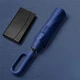 Парасолька Lesko H448 Dark Blue повний автомат антивітер проти дощу та сонця з ручкою карабіном 10 спиць - зображення 3