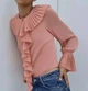 Блуза з плісованими воланами на комірі та манжетах коралова Zara розмір M - изображение 2