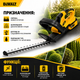 Аккумуляторный кусторез DeWalt DCHT820 36 В с двумя аккумуляторами по 5 А·ч, садовые ножницы для стрижки живой изгороди, обрезки веток, декоративных кустарников и ухода за садом - изображение 6