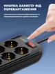 Мережевий фільтр подовжувач 6 розеток з 4 USB 2 м із захистом із заземленням зі швидким заряджанням PD 20W Ldnio 2500W 10A Black - зображення 5