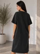 Платье-футболка женское A-N 2666-1 тай-дай оверсайз one size черное - изображение 4