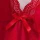 Женский кружевной пеньюар Enower, красный, размер 2XL-3XL - изображение 7