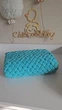Плюшевый плед Chickabiddy, бірюзова пряжа, 85х85 см, ручное плетение - изображение 1