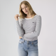 Жіночий лонгслів Levi's (199454022314) Hayes Long Sleeve T-shirt M білий з чорним - зображення 1