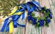 Обруч для волосся Калина синій із стрічками - зображення 2
