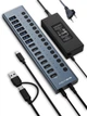USB хаб Acasis HB16 Pro USB 3.2 Gen 2 з блоком живлення 16 портів hub концентратор алюмінієвий - зображення 1