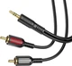 Аудіокабель BOROFONE BL11 3.5mm male to double lotus RCA, PVC, 1,5m, Black (6974443382204) - зображення 2