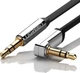 Аудіокабель UGREEN AV119 3.5mm Male to 3.5mm Male Straight to angle flat сable 2m Black (UGR-10599) - зображення 2
