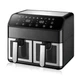 Аэрофритюрница Domotec MS-3226 air fryer 2 отсека общий объем 13 литров с дисплеем 4800 Вт Черный - изображение 2