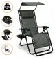 Розкладне крісло шезлонг із козирком LEOBRO Zero Gravity Dark Grey (LB-ZGC-H1-DGR) (LEO_LB-ZGC-H1-DGR) - изображение 1