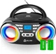 Портативный CD-проигрыватель KLIM B3 Bluetooth Boombox с FM-радио, USB, AUX и RGB подсветкой - изображение 1