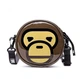 Двусторонняя сумка через плечо Bape Baby Milo в коричневом цвете. - изображение 4