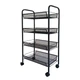 Полка-этажёрка передвижная Easy Shelf 4-х ярусная пластиковая тележка-стеллаж на колесах ES-78651 Black - изображение 1