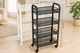 Полка-этажёрка передвижная Easy Shelf 4-х ярусная пластиковая тележка-стеллаж на колесах ES-78651 Black - изображение 4