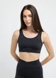 Женский бесшовный топ с эффектом бра Giulia SPORT TOP BRA EFFECT S/M Black-black, спортивный из микрофибры, широкие бретели - изображение 7