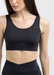 Женский бесшовный топ с эффектом бра Giulia SPORT TOP BRA EFFECT S/M Black-black, спортивный из микрофибры, широкие бретели - изображение 10