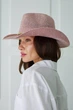 Летняя шляпа Ковбойка с пайетками и декоративным ремешком GLOW BABE розовая - изображение 3