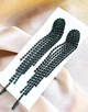 Сережки біжутерія Подовжені вечірні у стразах Fashion jewelry Зелені - зображення 4