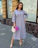 Плаття-сорочка жіноче з льону-жатки максі вільного крою на ґудзиках із бічними розрізами G&M k-130983 54-56 Розмір колір сірий - зображення 2