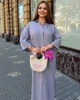 Плаття-сорочка жіноче з льону-жатки максі вільного крою на ґудзиках із бічними розрізами G&M k-130983 54-56 Розмір колір сірий - зображення 3
