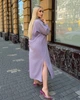 Плаття-сорочка жіноче з льону жатки вільного прямого крою з відкладним коміром ґудзиками накладними кишенями та високими бічними розрізами великих розмірів G&M k-130978 54-56 Розмір колір фрез - зображення 3