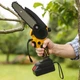 Аккумуляторная цепная мини-пила Jumpex 26X-50 (8 дюймов, 2 аккумулятора 21V, шина 240 мм), Желтая в кейсе - изображение 8