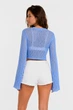 Кофта женская однотонная голубого цвета Fashion размер 42-48 (216295) - изображение 3