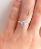 Срібна каблучка з муасанітом 1,0 ct. 6,5 мм 18 розмір, Сертифікат (219683008) - зображення 2