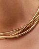 Набір із кольє чокера та браслета, потрійне багатошарове Fashion Jewerly переплетені ланцюги біжутерія, золотистий колір (SVS) - зображення 6