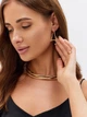 Кольє чокер потрійне багатошарове Fashion Jewerly переплетені ланцюги масивне біжутерія золотистий колір (SVS) - зображення 3