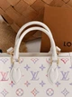 Женская сумка Louis Vuitton OnTheGo Aquarelle Premium Tote бело-лиловый через плечо Луи Виттон - изображение 5