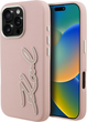 Etui plecki Karl Lagerfeld FW Grained Signature Logo do Apple iPhone 16 Pro Pink (KLHCP16LPGFKSRSP) - obraz 1