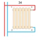 Дизайнерский радиатор Betatherm Quantum BQH2 405x1300 горизонтальный, белый матовый - изображение 4