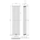 Дизайнерский радиатор Rastas Aurora 2 1800x480 вертикальный, белый глянцевый - изображение 4