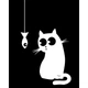 Футболка жіноча чорна з принтом Cat & Fish розмір S - зображення 3